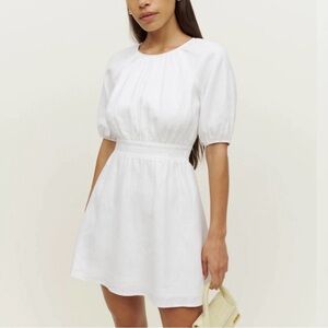 Reformation Irwin Linen Dress/ White